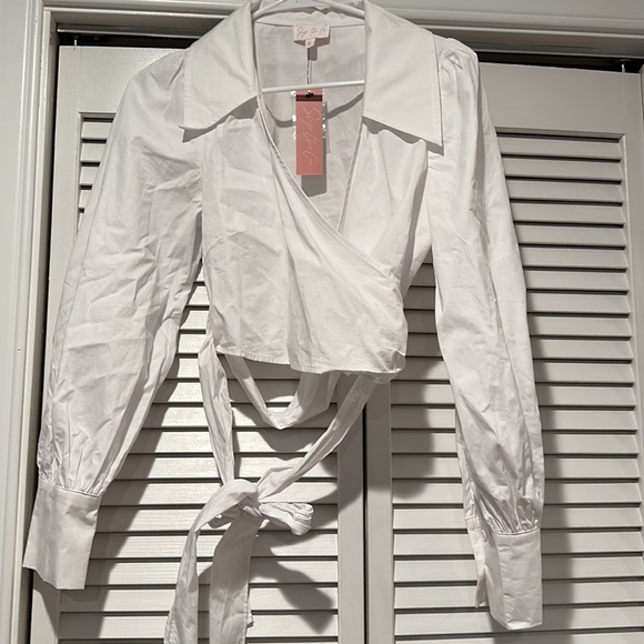 White Tie Cropped Top - Picture 3 of 4